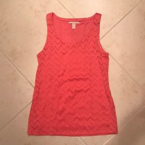 Banana Republic Coral Lace Tank Top